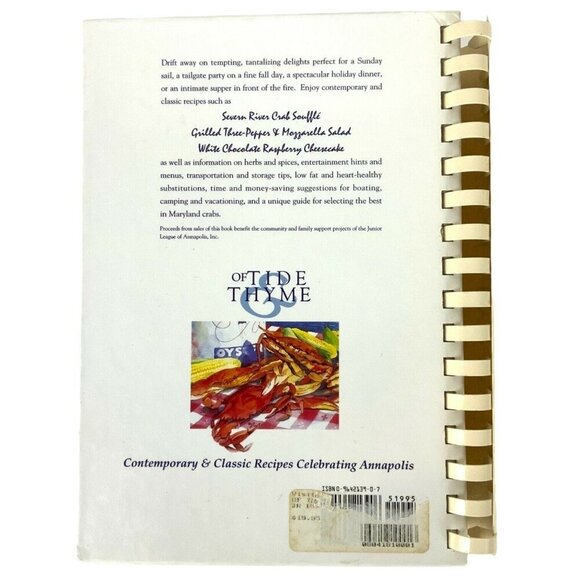 Of Tide & Thyme Cookbook Junior League Of Annapolis MD 2006 Spiral-Bound Recipes - Picture 3 of 12